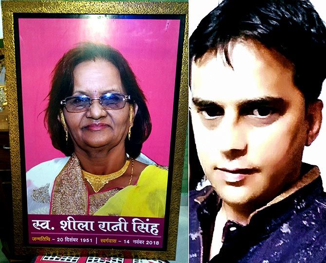 Rakesh Kumar Singh with his mother Leela