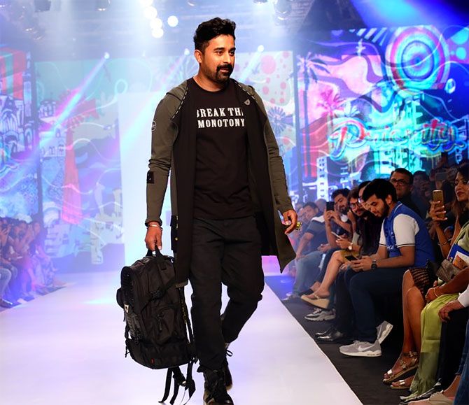 Rannvijay Singh and Ananya Birla walk for Priority Bags and Disrupt India at Bombay Times Fashion Week in Mumbai
