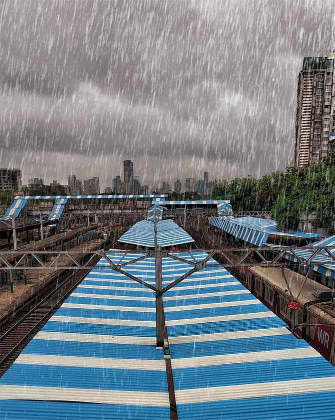 A grey day at Mahim station, central Mumbai. Photograph: Hemant Kumar Shivsharan/Rediff.com