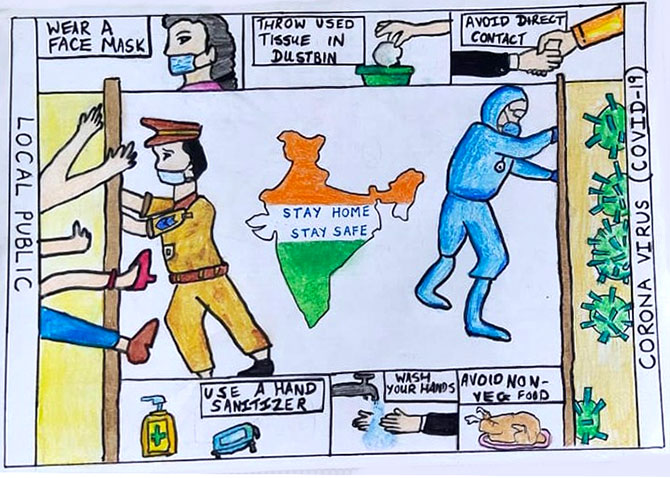 Why this 9 YO's drawing on COVID-19 is special - Rediff ...