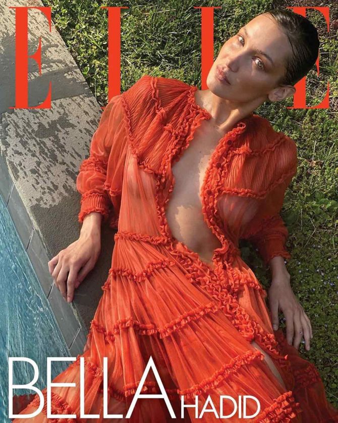 Bella Hadid on Elle USA cover photographed by Gigi Hadid