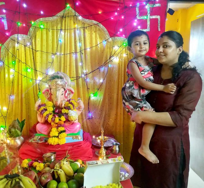 Rediff readers share pictures of Ganesha celebrations