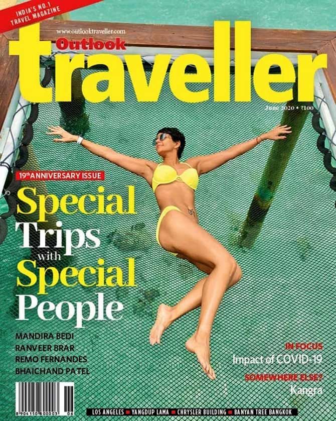 Mandira Bedi on Outlook Traveller June issue