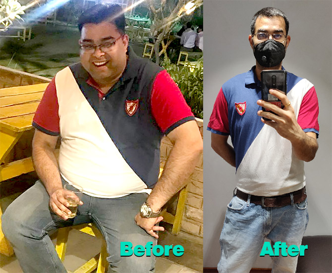 Rahul Datta lost 45 kg between July 2019 and March 2019