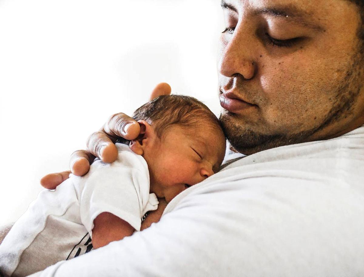 A father with his new-born