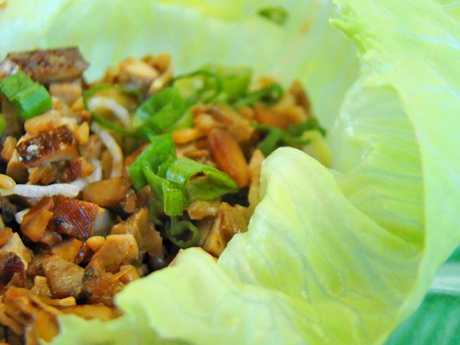Mushroom-Tofu Filled Lettuce Wraps