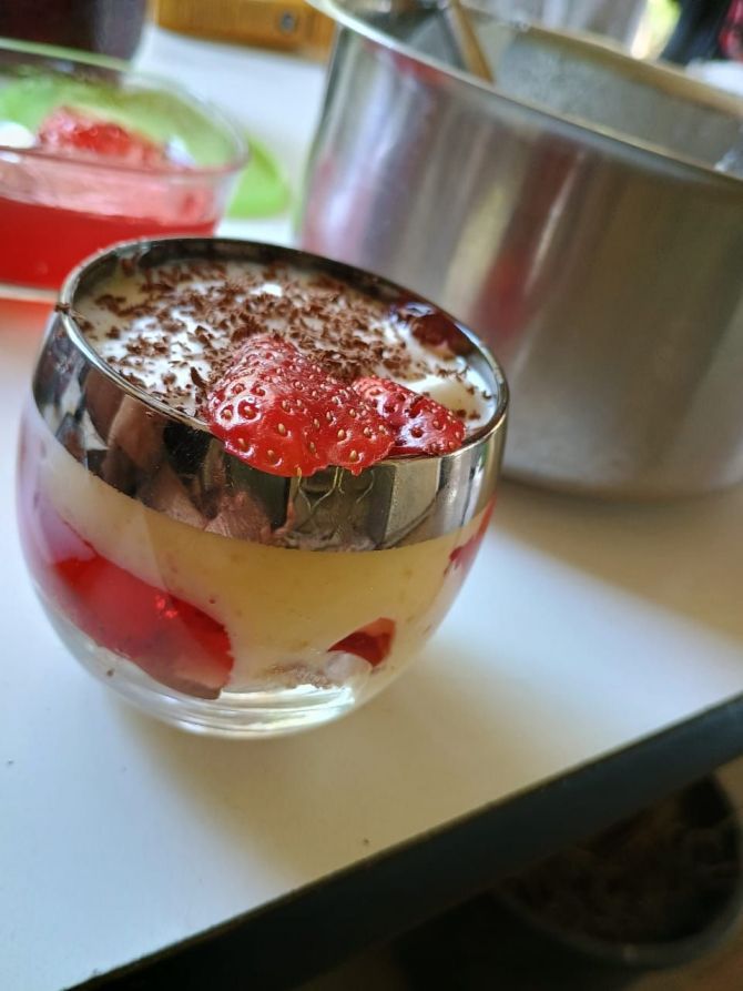 Raspberry Strawberry Rum Trifle