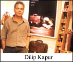 Dilip Kapur with some of his designs
