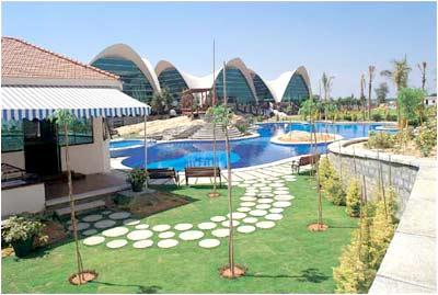 The swimming pool at Infosys's development centre in Bangalore.