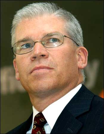 Rich Templeton, President and Chief Executive Officer of US company Texas Instruments Inc, at the inauguration of the TI's new facility in Bangalore on Friday. Photo: Indranil Mukherjee / AFP / Getty Images