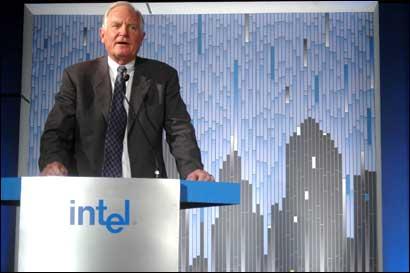 Intel Chairman Craig Barrett addressing a press conference in New Delhi on Monday. Photograph: Sondeep Shankar/ Saab Pictures