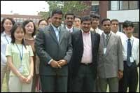 Infosys CEO Nandan Nilekani with company staff at the Infosys campus in Shanghai. Photo courtesy: Infosys