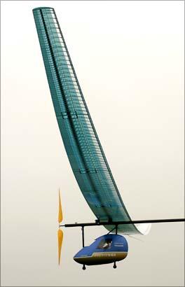 The first manned aircraft powered by 160 Oxyride Dry Cell AA batteries. Photograph: Koichi Kamoshida / Getty Images