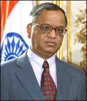 Infosys Technologies Chairman N R Narayana Murthy. Photograph: Jack Guez/AFP/Getty Images