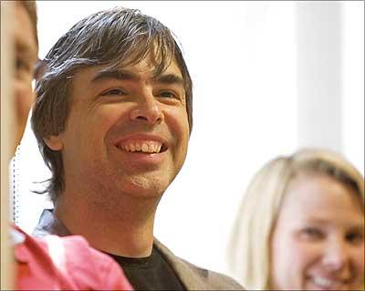 Larry Page listens during a presentation of the Google Chrome web browser at the company headquarters in Mountain View, USA