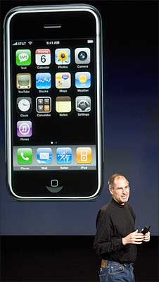 Apple CEO Steve Jobs speaks at the Apple headquarters in Cupertino, California. Photograph: David Paul Morris/Getty Images