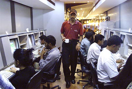 Employees at an IT company in Bangalore