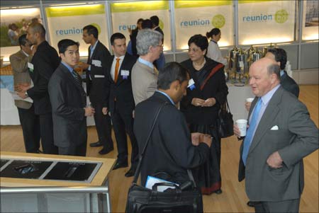 Delegates network at the 5th annual India Business Conference organized by Columbia Business School's South Asia Business Association, the South Asia students' wing, on the campus in New York City, April 10. | Photograph: Paresh Gandhi