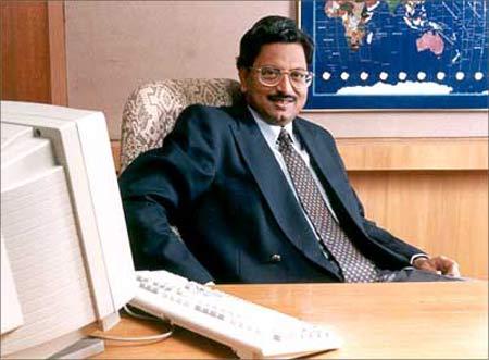 B Ramalinga Raju, chairman, Satyam Computer Services, in his office in Hyderabad. | Photograph: PK/Reuters