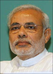 Gujarat Chief Minister Narendra Modi. Photograph: B Mathur/Reuters