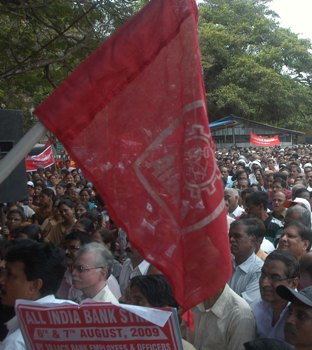 PSU banks' staff on strike 