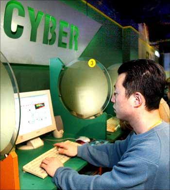 A South Korean man surfs the internet in Seoul.