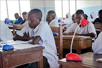 Solatas being used in a school in Tanzania