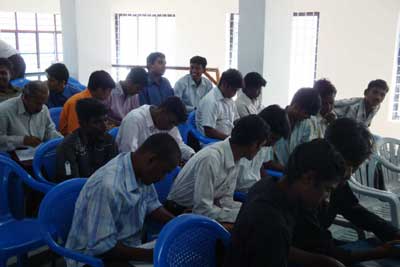 Young men undergoing training at eJeevika