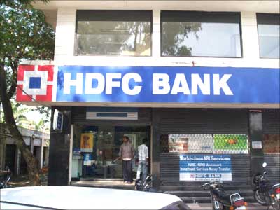 An HDFC Bank branch in Mumbai. | Photograph: Rediff Archives
