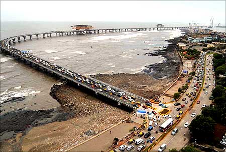 The sea link is expected to reduce travel time between the two points from the present 60-90-minutes to 10 minutes.