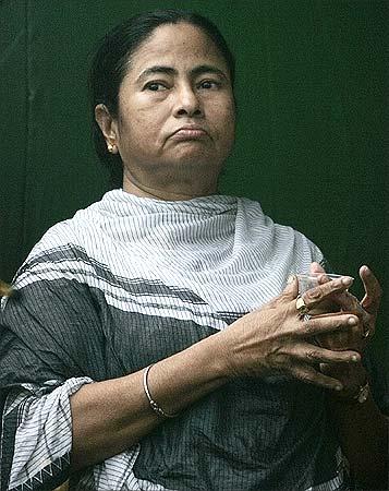 Mamata Banerjee addressing a rally in Kolkata. | Parth Sanyal/Reuters