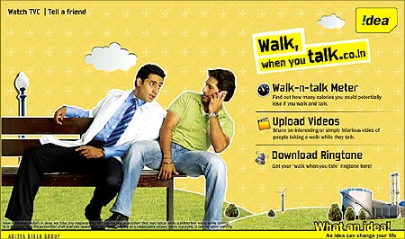 Idea Cellular new campaign on the company web page.