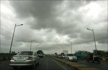 Rain clouds on Western Express Highway, Mumbai