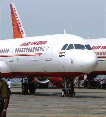 An Air India aircraft at the Mumbai airport.