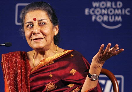 Ambika Soni speaks during the World Economic Forum in New Delhi