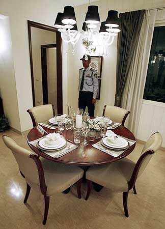 A model apartment at the games village that is being built for the Commonwealth Games 2010, in New Delhi.