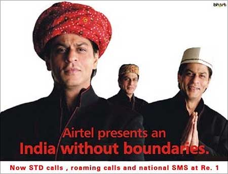 Shahrukh Khan in an Airtel advertisement.