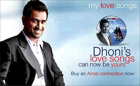 M S Dhoni is Aircel's mascot