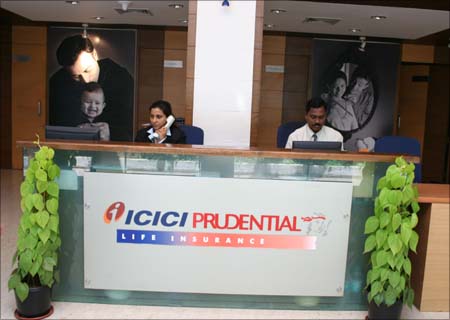 Employee of ICICI Pru Life at the company's office.