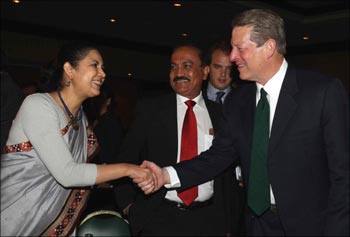 Al Gore with Indian Ambassador to the United States Meera Shankar.