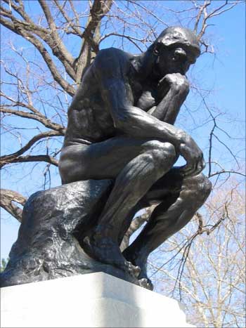 The Thinker is a bronze and marble sculpture by Auguste Rodin.