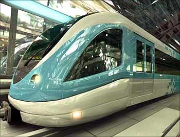 The swanky Dubai Metro rail.