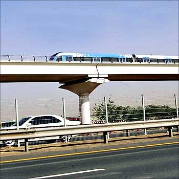 Dubai Metro rail.