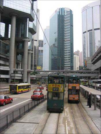 Hong Kong business district.