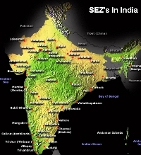 SEZ marked on Indian map