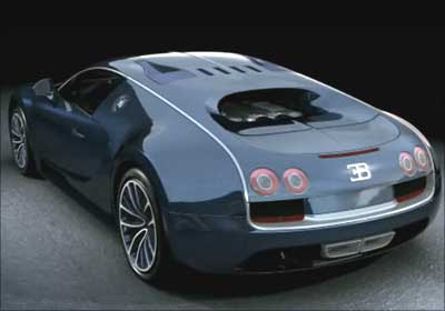 Rear view of Bugatti Veyron.