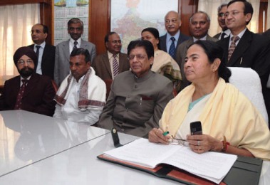 Mamata Banerjee at a Press conference after the Railway Budget