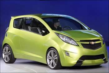 The Chevrolet Beat concept vehicle, which will be introduced as a production car, Spark.