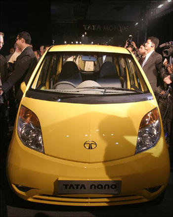 Nano launch in New Delhi on January 10, 2008.