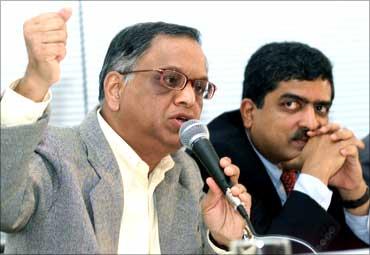 Narayana Murthy with Nandan Nilekani.